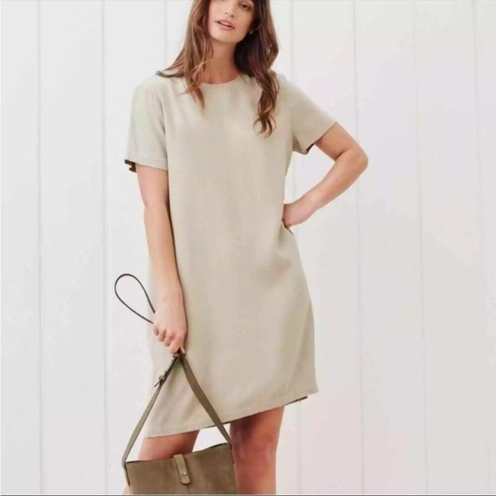 Jenni Kayne Palmer Crepe T-shirt Dress Willow Minimalist Quiet Luxury